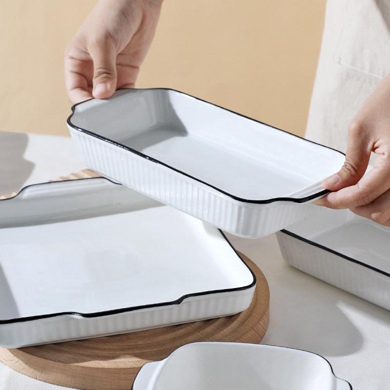 Nordic Style Oven-Safe Ceramic Air Fryer Bowl: Simple Tableware for Baking & Serving