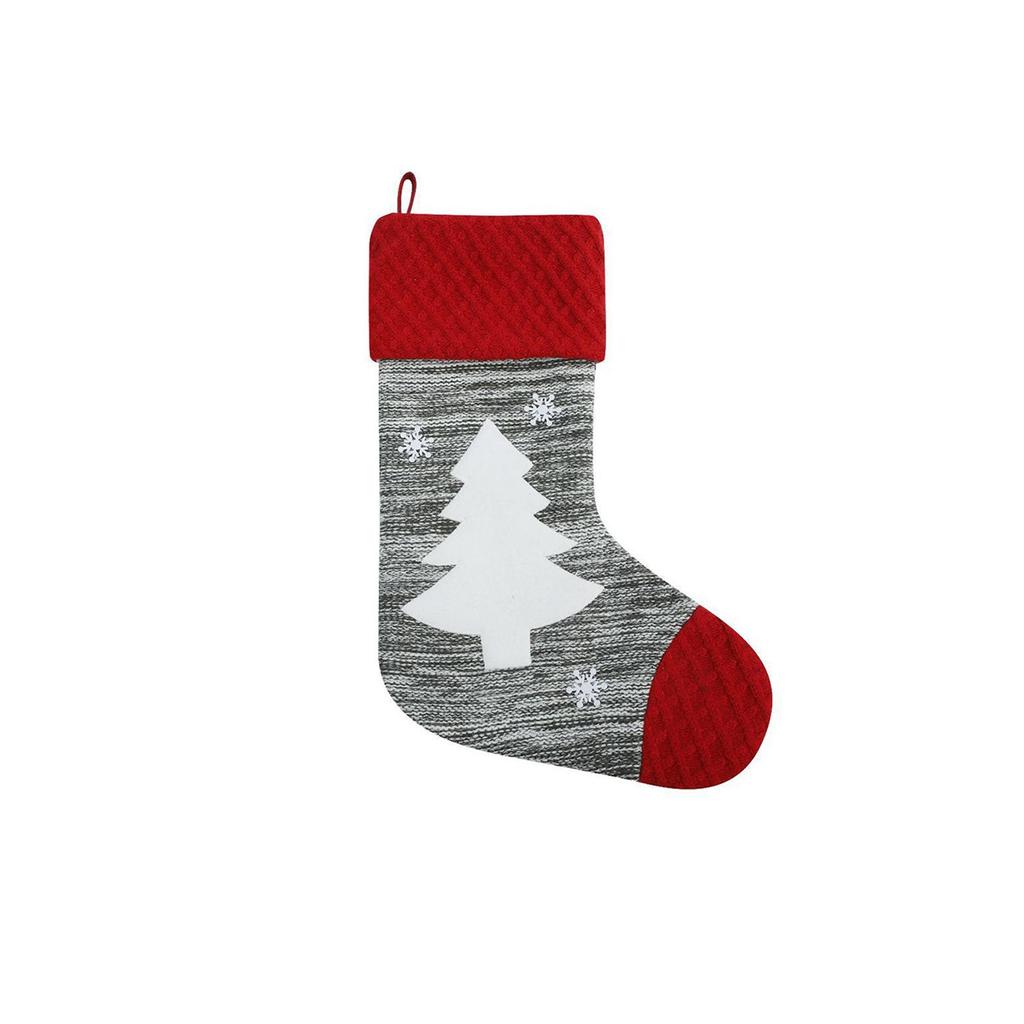 1 szt. Świąteczne dziergane skarpety dekoracyjne Torba na prezenty festiwalowe Ozdoby do zawieszenia na kominku choinkowym Dekoracja Czerwono-biała skarpeta świąteczna