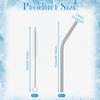 8 Pack 6 Inch Short Bent Metal Cocktails Straws, Stainless Steel Straws with 2 Cleaning Brush Portable Reble Drinking Straw for Coffee Mugs Small