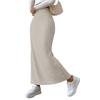 Women's Color Hip Hugging High Waist Slit Skirt