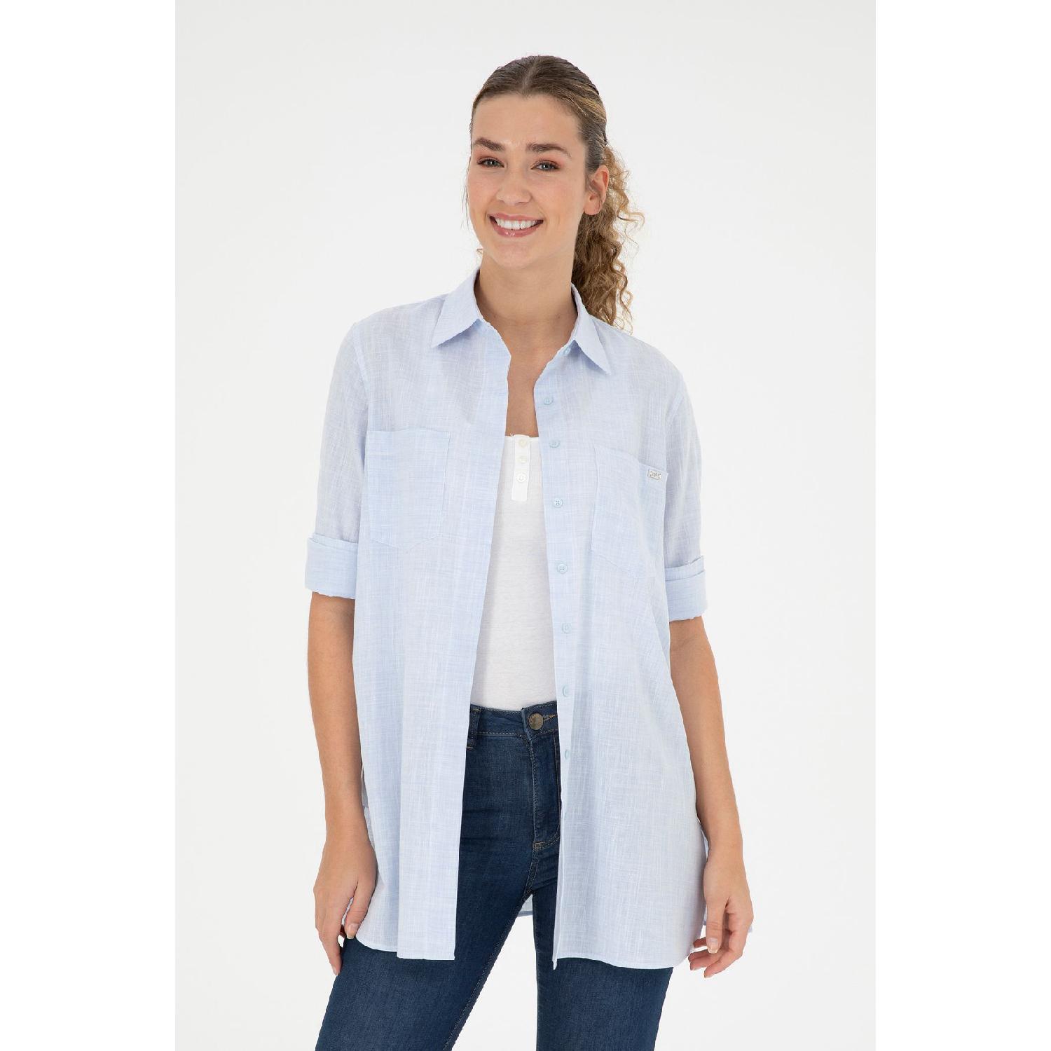 

Women s Light Blue Long Sleeve Shirt 50289198-vr003 38