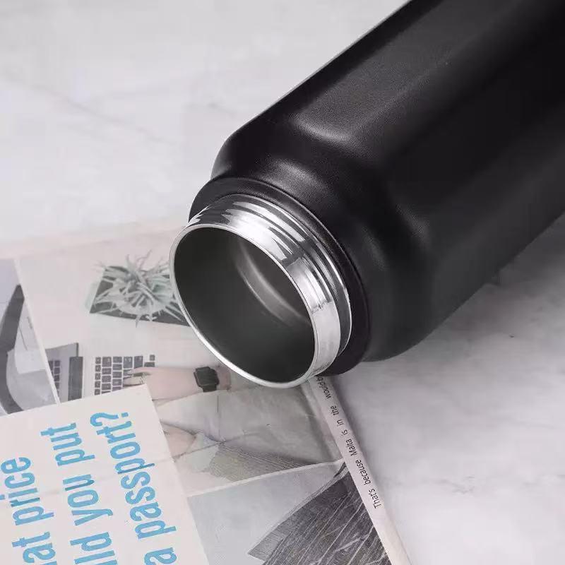 Large Capacity Stainless Steel Insulated Sports Bottle with Handle - Customizable for Outdoor Fitness