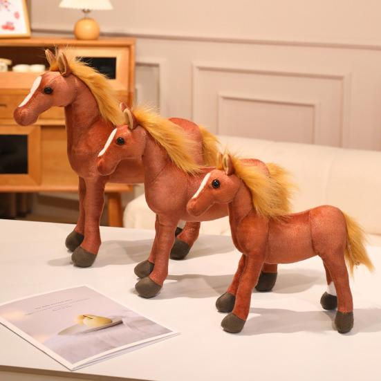 Horse Plush Doll Cute Foal Shape Stuffed Animal Soft Pony Plush Toy Skin-Friendly Comfortable Birthday