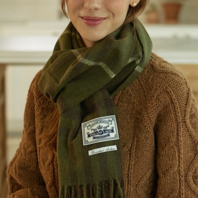 NONLOCAL Holiday Check Blend Muffler - Green Check