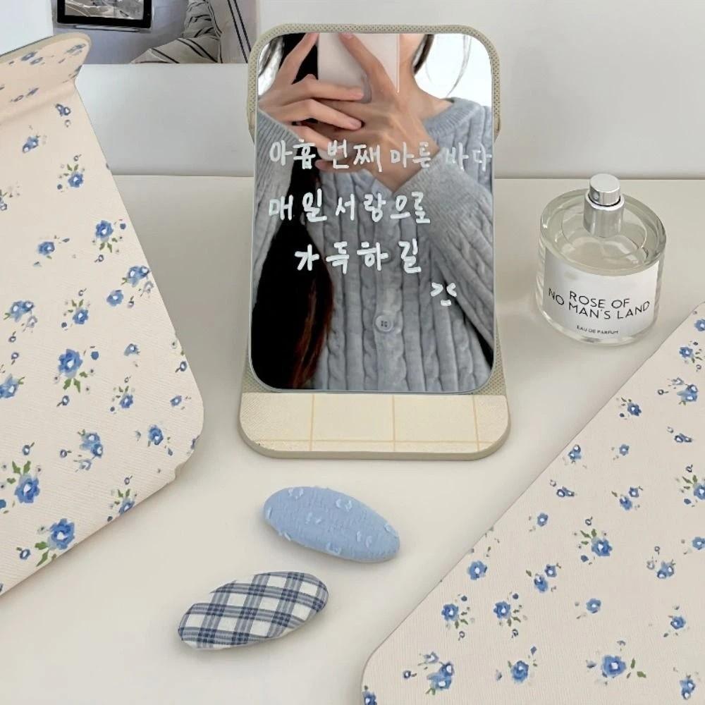 PU Deri Katlanır Makyaj Aynası Kompakt Kozmetik Ayna Cep Makyaj Aynası Makyaj Masası Aynası Yatak Odası