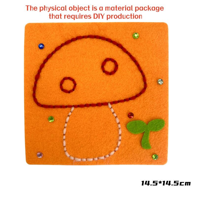 1 set Kit da Ricamo Fai da Te per Bambini Animale dei Cartoni Animati Kit da Cucito in Feltro Materiale Fai da Te Artigianato da Cucire in Feltro