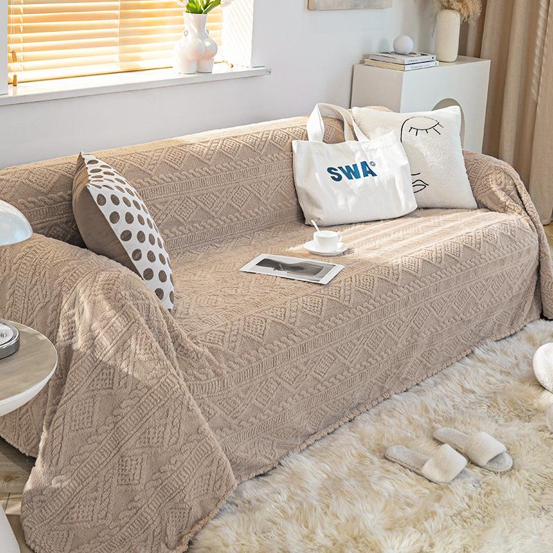 Potah na pohovku Látkový ručník Zimní zesílený Potah na pohovku Proti poškrábání pohovka Polštář na zadek All-inclusive Plyšový polštář Zimní