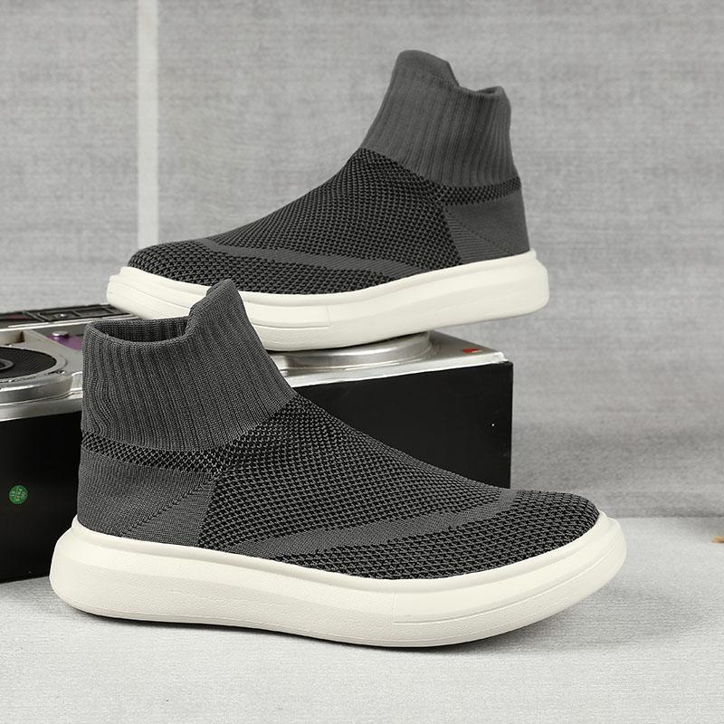 Shoes winter velvet new large size fly-woven couple high-top board shoes with cotton socks shoes