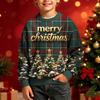Boys Girls Christmas Print Crewneck Pullover Sweatshirt Casual Comfortable Athletic Top for Holiday