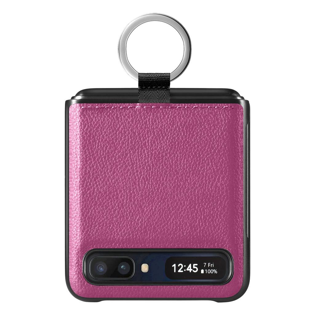 Finger Ring Holder Leather Case for Samsung Galaxy Z Flip 2 7 Flip7 Flip2 Flip6 Flip 6 5 4 3 Flip3 Flip5 Flip4 5G Fundas