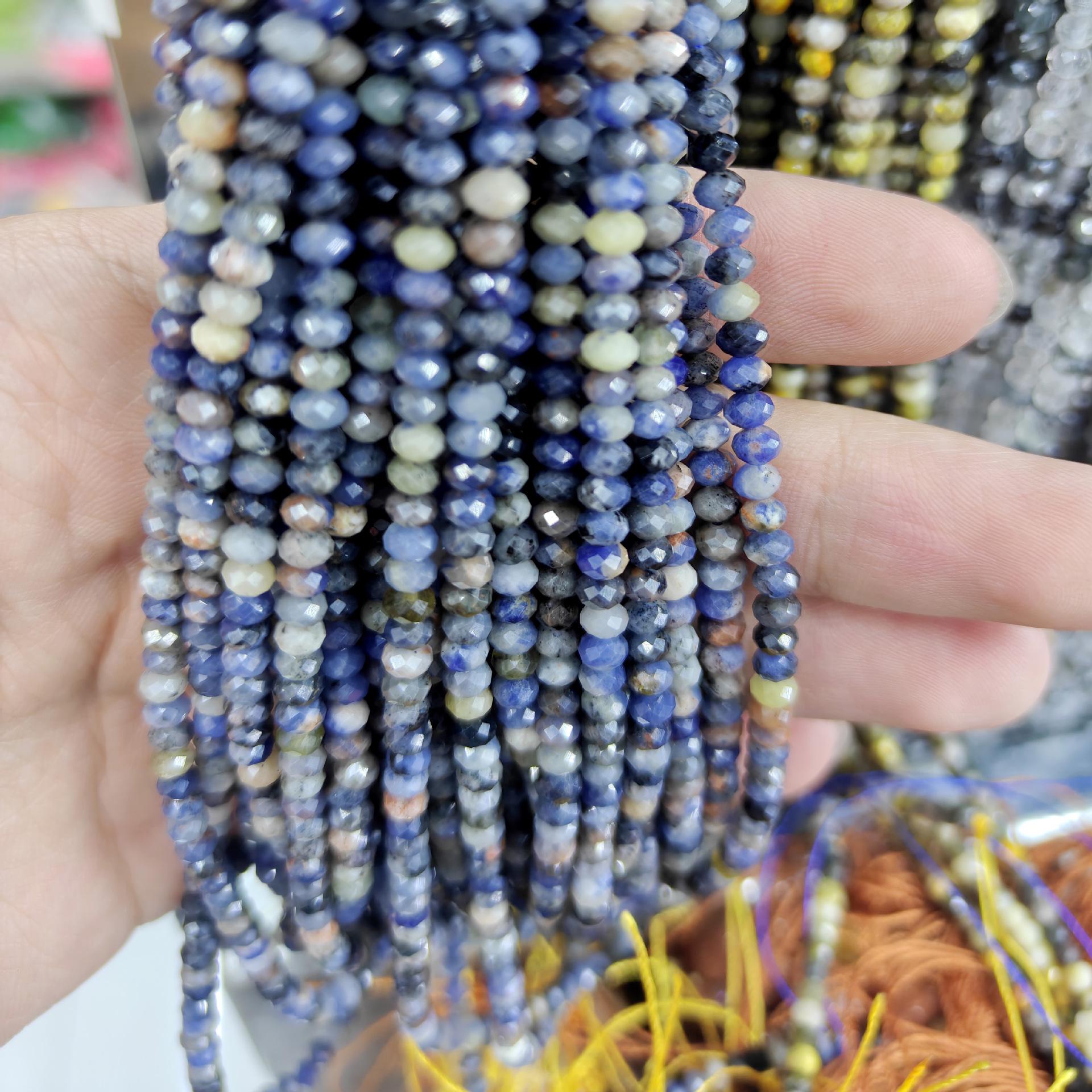 

Граненые бусины абакус из голубого агата для аксессуаров для ювелирных изделий своими руками - Круглые рассыпные бусины для творческих проектов 3×4mm Faceted Abacus Beads (120 pcs)