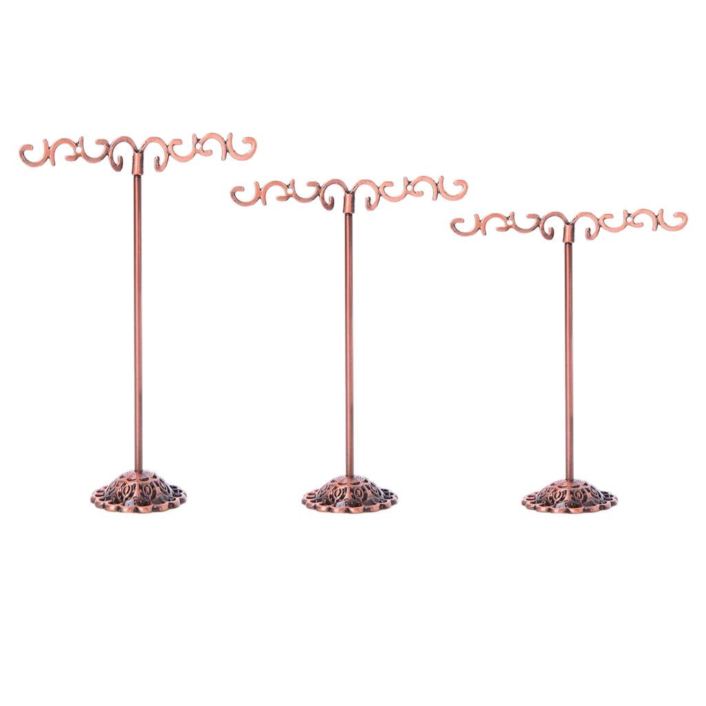 3x Iron T Bar Earring Necklace Jewelry Display Stand Rack