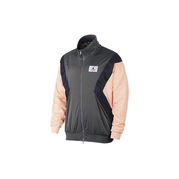 Jordan Flight Jackets Men's Gray Pink Stand Collar Moderate AO0556-272