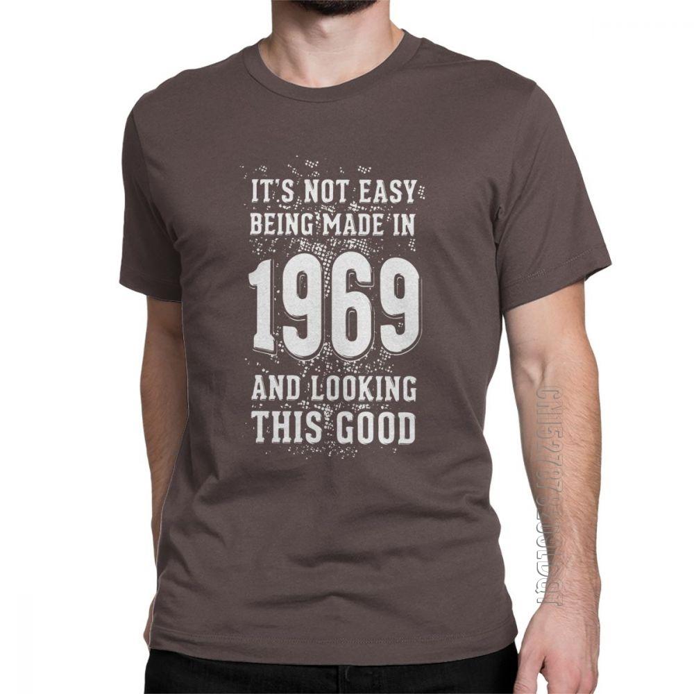 

Man Anniversary Birth T Shirt Funny 1969 Birthday TShirt 50 Year Gift Male Tshirt Basic Tees Crew Neck Clothes Cotton Printed S