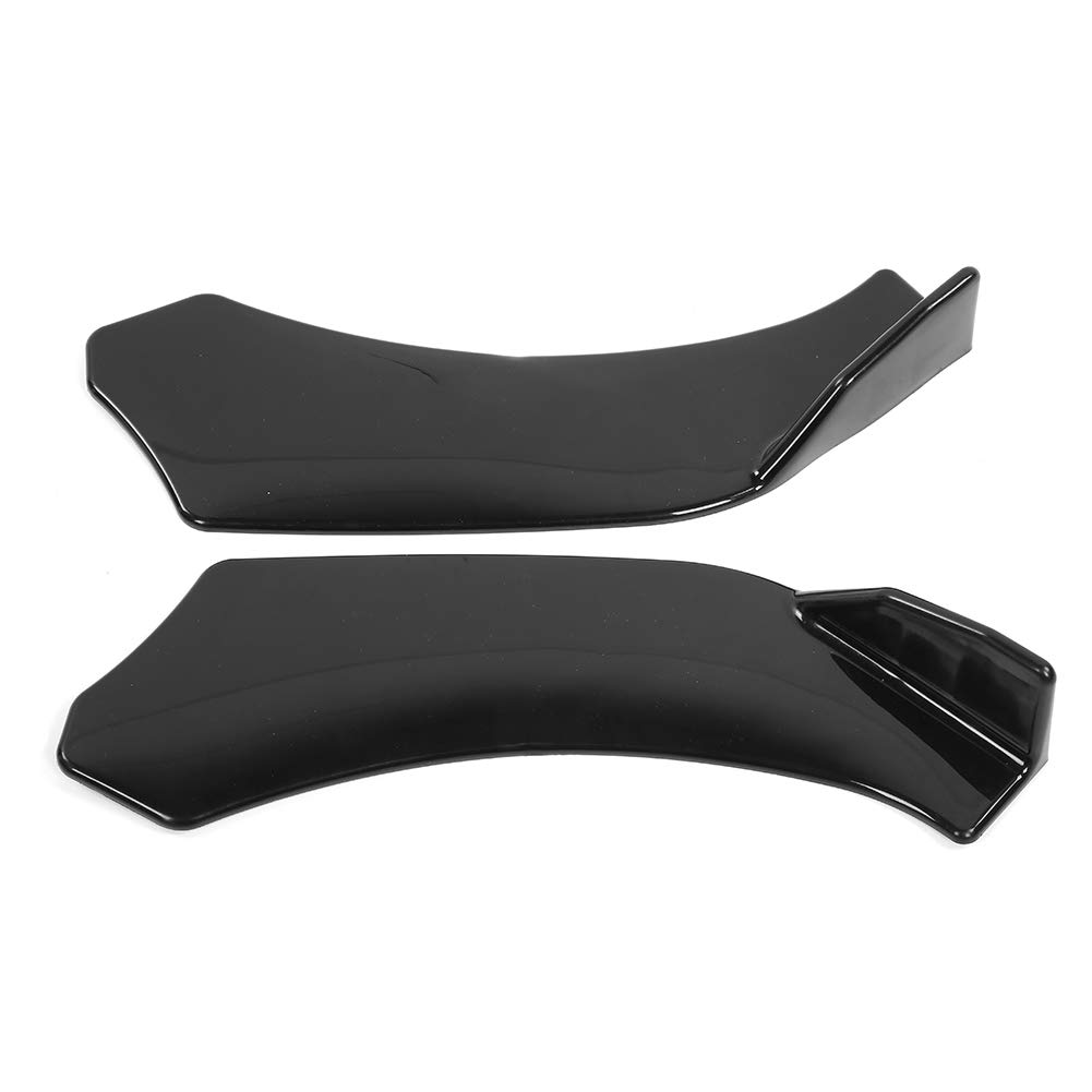 Qiilu Front Bumper Lip Body Kit ABS Front Car Front Bumper Lip Splitter Body Shovel Guard Universal Auto Modification Accessories Gloss Black Spoiler,