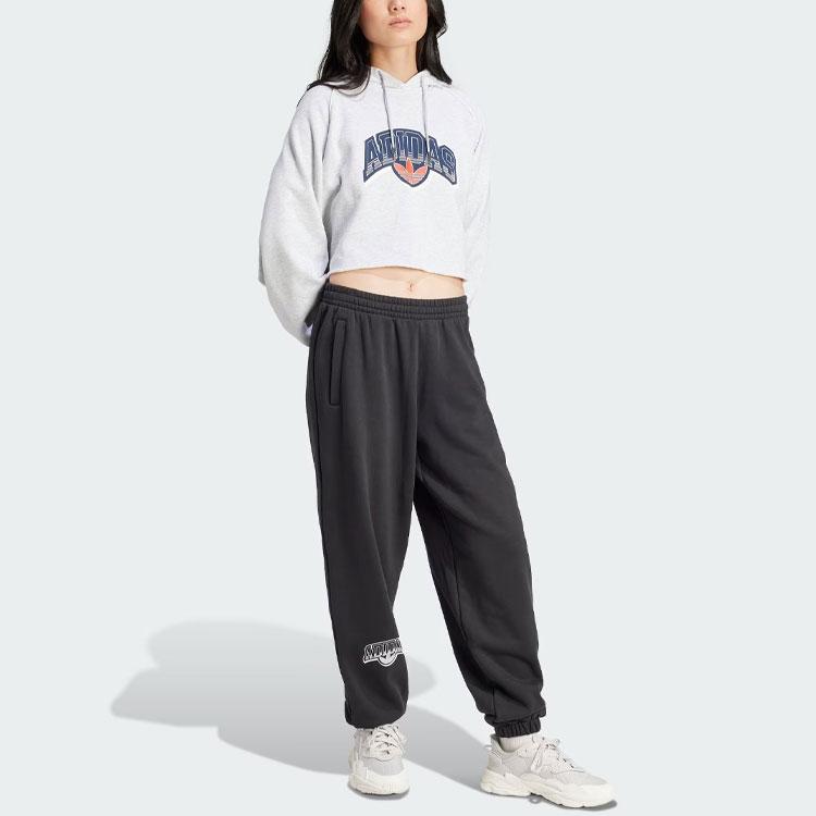 Adidas Originals Loose Fit Sweat Pants With Logo Print Women Bottoms Black IS2350