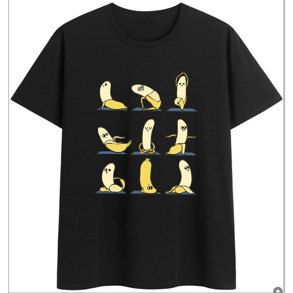 COTTON 100% Hot European and American Funny Banana Undress Short-sleeved Women's