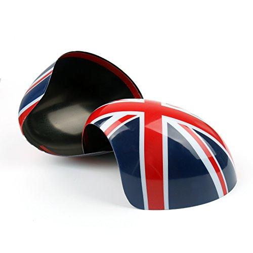 Bruce & Shark 2x Union Jack Wing Mirror Covers for Mini Cooper R55 R56 R57 Power Fold Mirrors