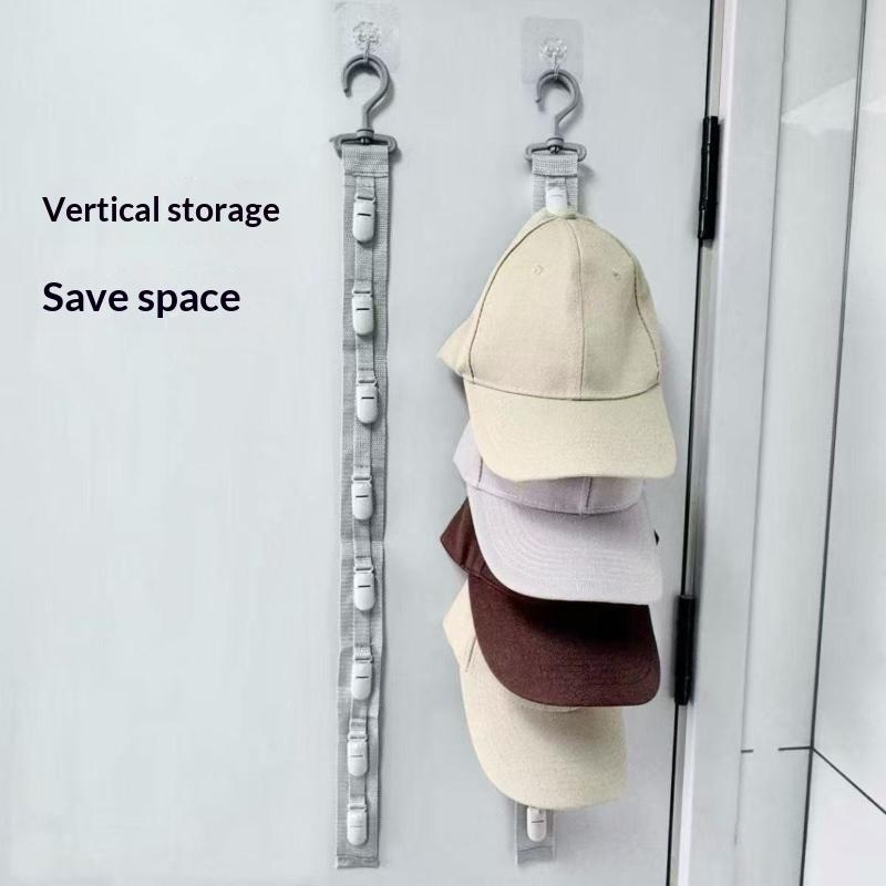 Appendiabiti Cappelliera Corda per Appendere Organizer Espositore per Berretti da Baseball Clip Gancio per Porta dell'Armadio Risparmio di Spazio in Camera da Letto Strumento di Archiviazione