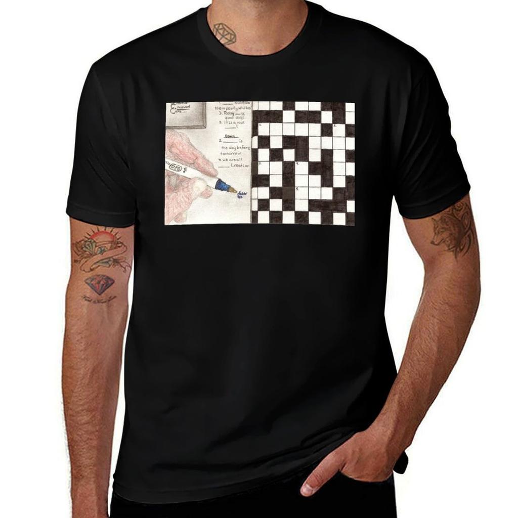 Creative Crossword Puzzle By Amber Joy Liem Tshirt Simple Casual Short Sleeve Cotton Tshirt