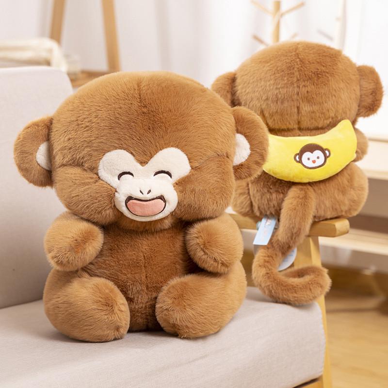 

Cuddly Monkey Endearing Stuffed Animal With Long Fur Perfect For Kids Plush Toy Sitting Banana 30cm