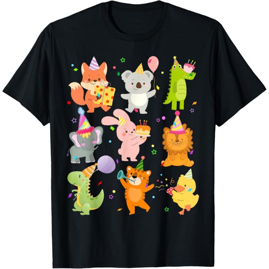 Men Women and Kids Zoo Day Wildlife Animals Birthday Party T-Shirt XXXXXL чёрный