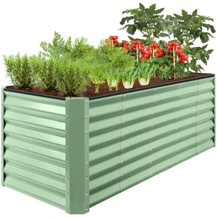 8x2x2ft Outdoor Metal Raised Garden Bed Rectangular Deep Root Planter Box for Vegetables Flowers Herbs and Succulents w 239 Gal