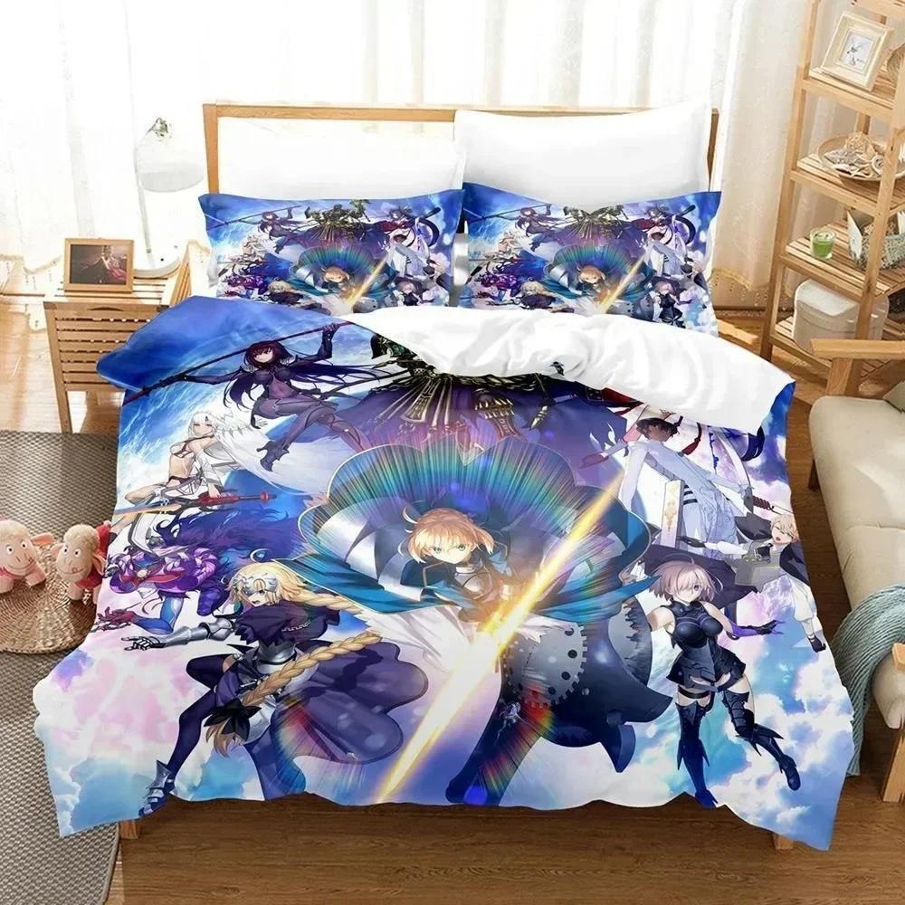 3D Print Anime Bed Sheet Fate Grand Order Bedding Set Printed With Pillowcase Duvet Cover Soft Queen King Size Bedclothes Home