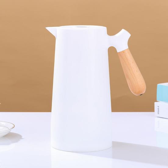 Thermoskanne 1000ml Kapazität Wasserspender Kessel mit Holzgriff Vakuumisoliert Wasserflasche Auslaufsicher Isoliert Kessel für Zuhause Büro Wohnheim
