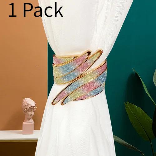 

European Light Luxury Curtain Strap with Metal Inlaid Diamond Model Room Bedroom Living Room Soft Decorative Curtain Buckle