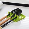 Multi-functional Kitchen Rack: Pot Lid, Spoon, Chopstick & Spatula Holder with Oil Collection Groove.