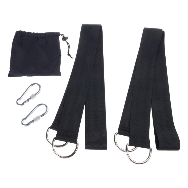 Tree Swing Straps Hanging Kit Holds with Two Heavy Duty Carabiners - Camping Hammock Strap Accessories 1