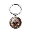 Sleek Rescue Firefighter Emblem Keychain Gemstone Zinc Alloy Key Ring For Men And Women
