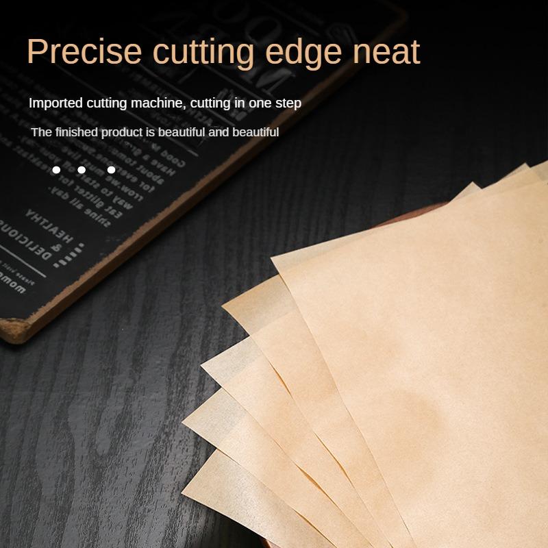 Backmattenpapier Küchenofen Kommerzielles gelbes Silikon-Fettschutzpapier Ölabsorbierendes Papier Fettschutzpapier für frittierte Lebensmittel Braunes Grillpapier