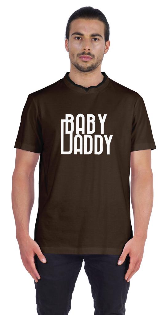 Inkmeso Men  s Graphic Quote   Baby Daddy   Tshirt For Dads Round Neck with V Cut