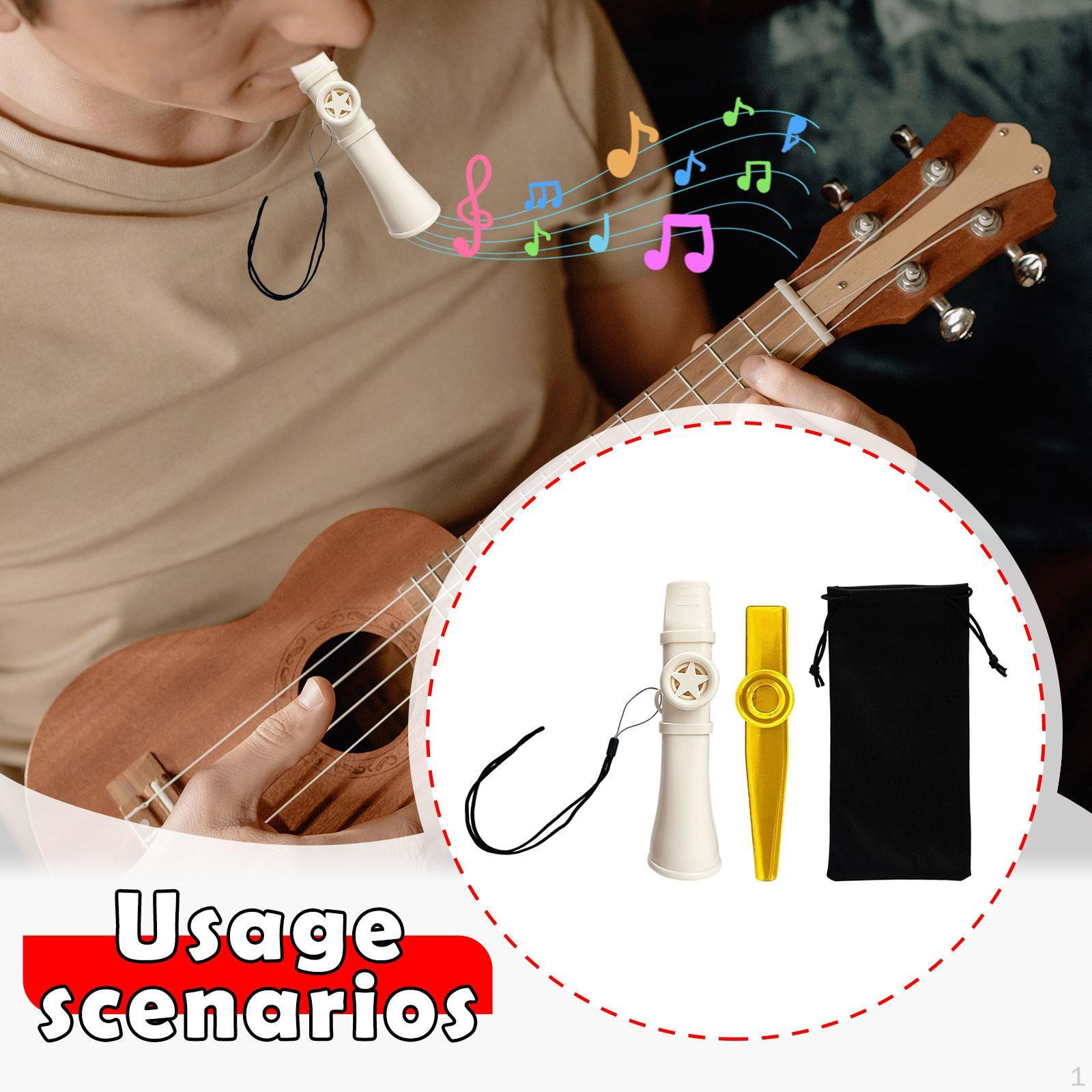 

2 Pieces Kazoo Flutes Musical Instruments Unique with Storage Bag Accompaniment Toys Mouth