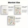 Book Flower Pattern Reading Lover Blanket Soft Flannel Throw Literary Gift Home Study Decor Educational Theme