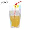 Bustine da 450ML con Cannuccia Contenitore per Succhi Sacchetti Durevoli per Bevande