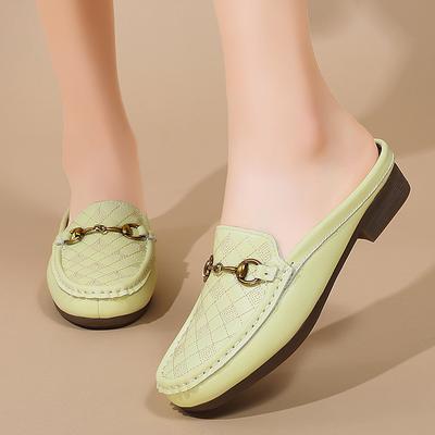 Mocasini de mers fără spate pentru femei Pantofi de vară cu slip-on Mule Papuci cu vârf închis pentru femei Comfort Casual Travel Mule