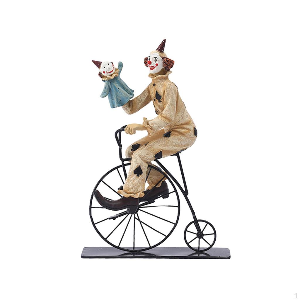 Clown Figure Statue Sculpture Collection Statuette Desk Ornament for Table Decoration Cabinet