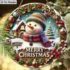 2D Flat 1pc Christmas “Wreath Snowman” Sign Wooden Sign Decoration, Front Door Round Embossed Effect Wall Decorations, Suitable for Home Office