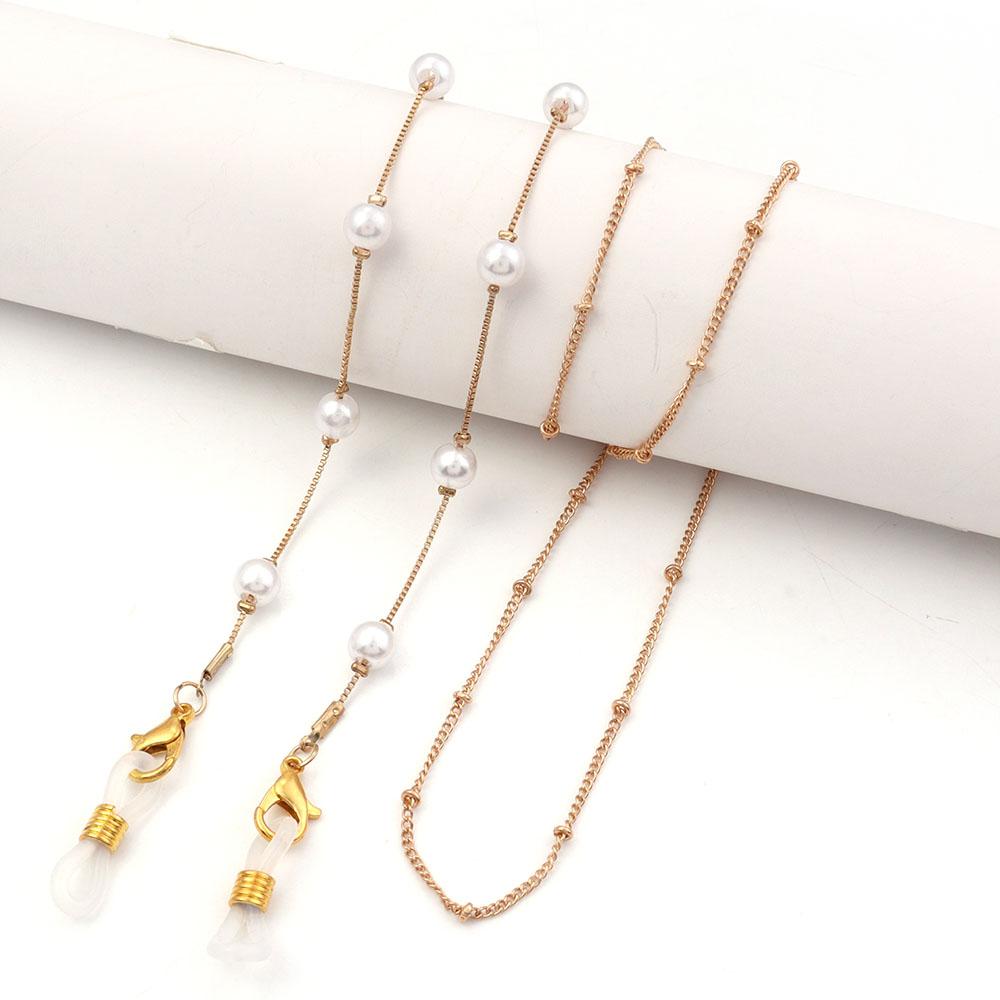 Modische Metall Brillen Kette Sonnenbrillen Lese Brillen Kette Perlen Brillen Kette Anti-Verlust Brillen Lanyard Kette Damen Brillen Kette