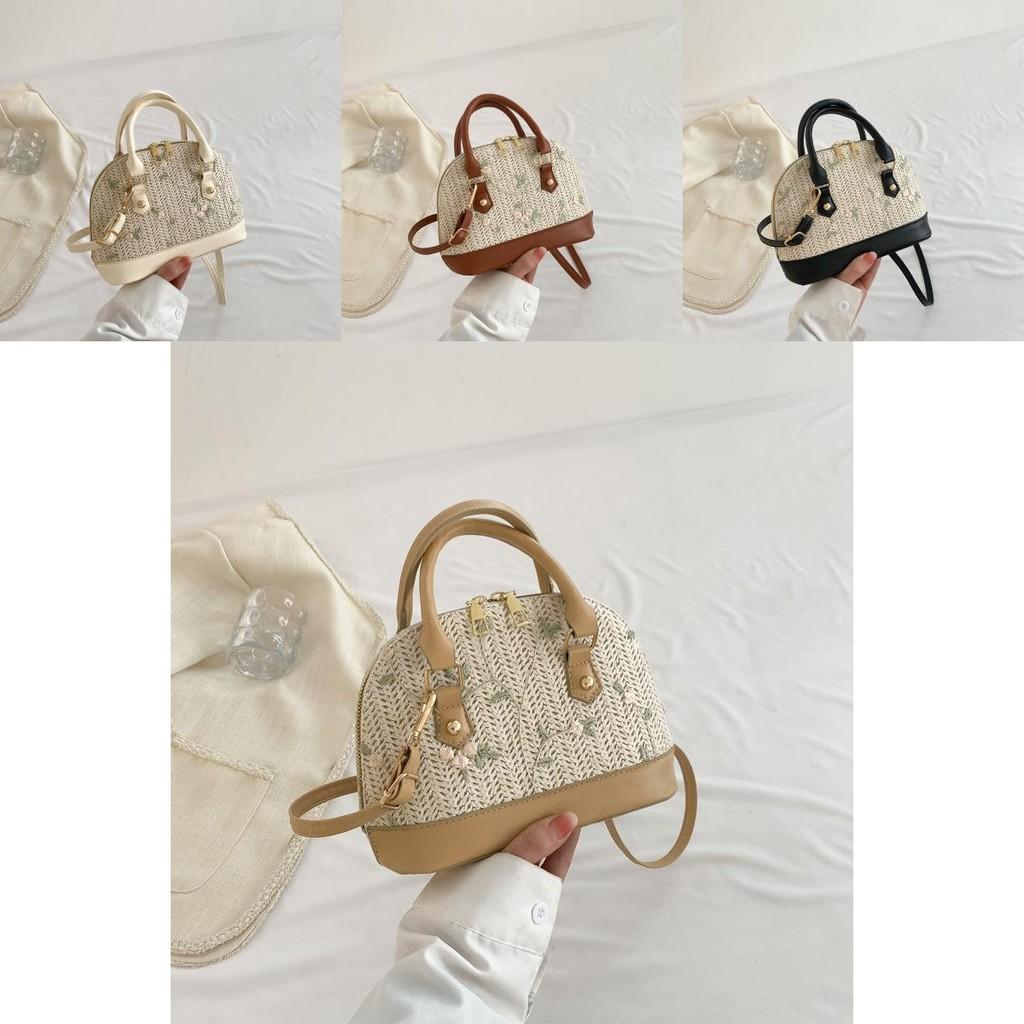 Stylish Vintage Shell Bag For Women In Black Beige Brown And Khaki Perfect For Casual Daily Use