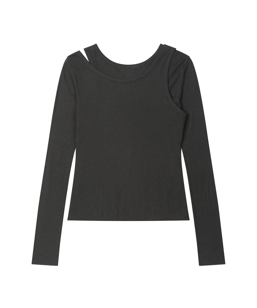 DEINET Layered Long Sleeve In Charcoal