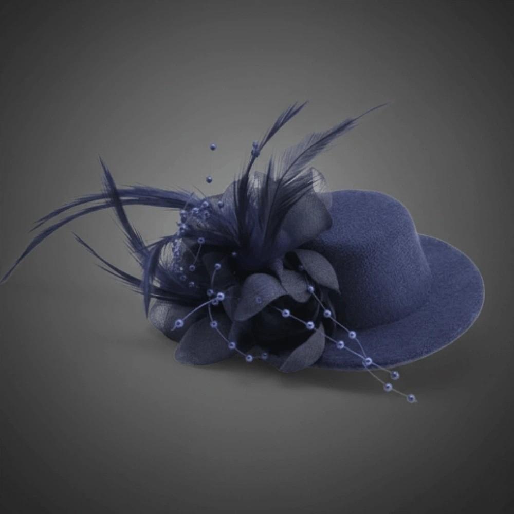 Mesh Feather Top Cap Hairpin Exquisite Hair Accessories for Girls  for Gift