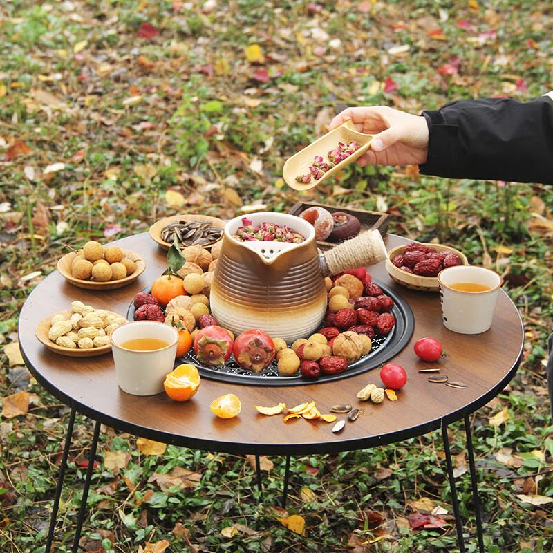 Outdoor Charcoal Grill Fire Pit Table Set