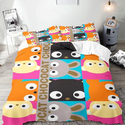 Bettbezug Cartoon Schokolade Katze Anime Bettdecke Bedruckte Polyester Bettwäsche Einzelgröße Kindergeschenk Verschiedene Größen