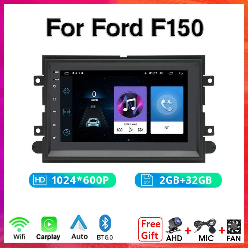 Car Radio with Wireless Carplay Android Auto for Ford F150 IPS Touch Screen GPS Navigation FAN MIC