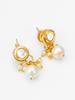 Gold-Plated White Stone-Studded & Beaded Handcrafted Jewellery Set