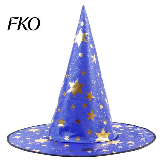 Halloween Witch Hat Wizard Hat, Adult Kids Cosplay Cone with Spider Leather Web Star Decor, Gothic Party Costume Prop, Trick or Treat Accessory